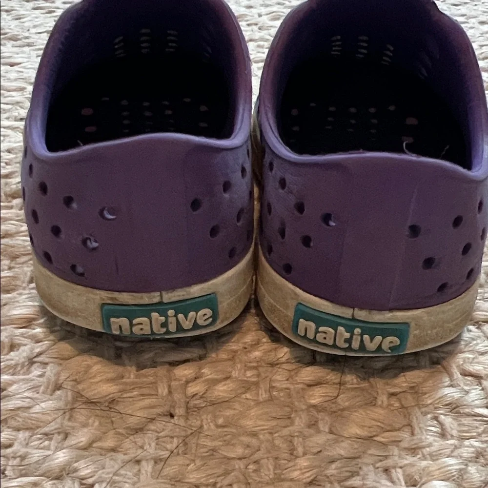 Native Kids Purple Slip-On Shoes with Glow in the Dark Toes